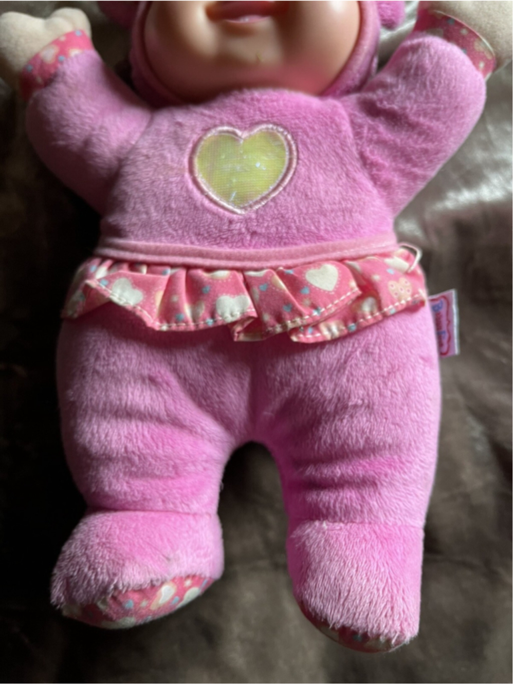 Baby's First Pink Plush Soft Body Baby Doll Goldberger Heart Teddy Bear Ears - Picture 16 of 16